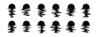 © Yanka - sun silhouettes set. Vector template sun reflection in water. Sunset and waves reflection.