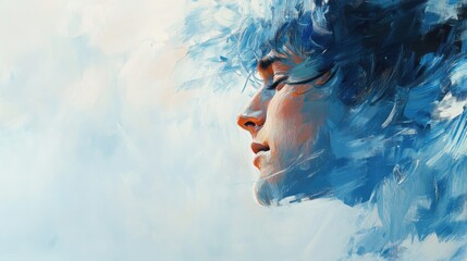 Wall Mural - Expressive Portrait in Soft Light and Oil Paint