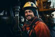 © Baba Images - Portrait of a Caucasian male worker on oil platform