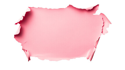Canvas Print - pink torn paper with curled edges, textured background, cut out transparent