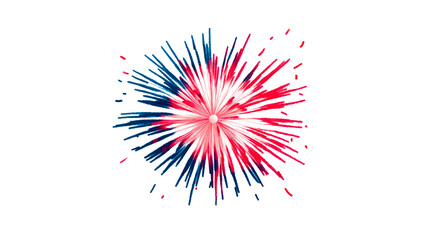 Wall Mural - Patriotic burst of light, celebration, fireworks, red, blue, cut out transparent