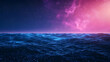 © artzone - Pixelated Night Sky Over Ocean Horizon
