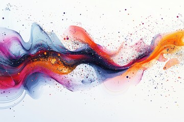 Poster - Dynamic abstract art piece featuring colorful lines and dots for vibrant digital backgrounds and design elements, perfect for creative applications and visual storytelling