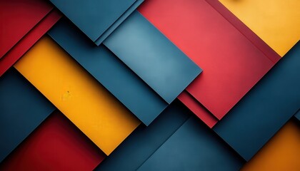 Leinwandbilder - Bold geometric abstract design with overlapping shapes in contrasting colors for modern graphic projects