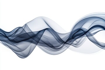 Poster - Close-up view of swirling black smoke creating intricate textures and patterns against a stark white background