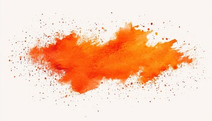 Poster - Vibrant orange watercolor background with energetic brush strokes creates a lively and modern design perfect for various artistic projects