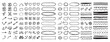 © Yanka - doodle underline emphasis scribble elements line hand drawn set. doodle brush shapes stroke highlight sparkle and arrow elements. childish drawing kids style.