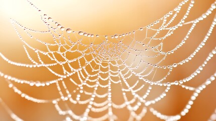 Dew-covered spiderweb at sunrise. (2)