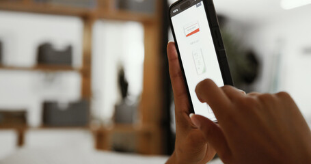 Aufkleber - Hands, phone screen and online shopping for medicine in home on pharmacy website, click and ux for wellness. Person, smartphone and e commerce for drugs, product and scroll for order at apartment