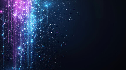 Wall Mural - illuminating streams: an artistic vision of streams of vibrant neon light cascades down from the top