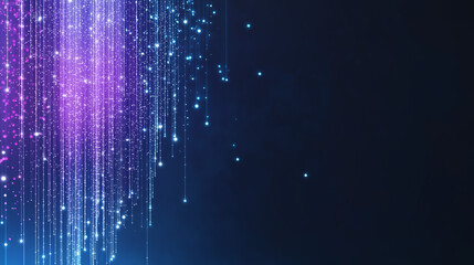 Canvas Print - abstract data streams: an artistic depiction of glowing, streaming data particles, flowing across a 