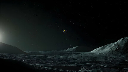 Wall Mural - Pixelated Lunar Landscape At Night