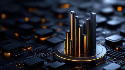 Aufkleber - A computer chip with a series of bars on it
