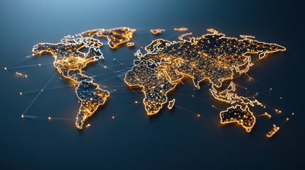 Aufkleber - A globe with a network of lines and dots surrounding it