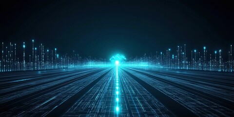 Wall Mural - futuristic digital highway