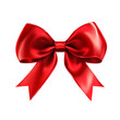 © Mdmostafijor - Red satin ribbon bow on white background, perfect for holiday and celebration decorations