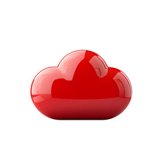 Aufkleber - A glossy silky smooth 3D rendered red cloud like shape with a velvety gradient surface and soft shadows and highlights giving it a futuristic and stylish aesthetic