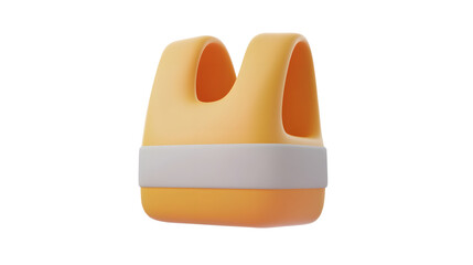 Poster - A professional 3D render of a stylized safety vest icon featuring a sleek and structured design in a minimalistic style isolated on a white transparent background