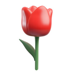 Aufkleber - Professionally rendered 3D tulip flower icon with a minimalist structured design suitable for clean and modern website user interface UI applications