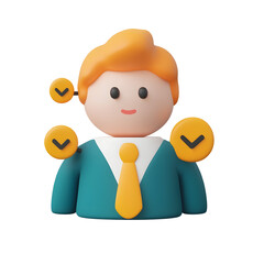 Aufkleber - A friendly smiling icon of a business professional in a minimalist modern style ideal for web UI or CRM applications