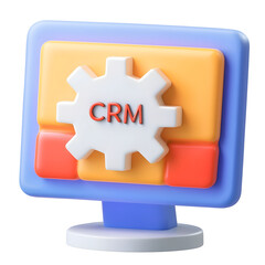 Fototapete - A sleek and modern CRM Customer Relationship Management software interface presented on a computer screen with a minimalist design