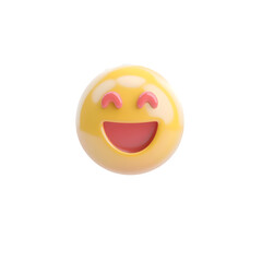 Leinwandbilder - Cheerful 3D rendered emoji icon with a vibrant minimalist design representing positivity and digital communication