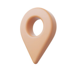 Leinwandbilder - Crisp and detailed 3D render of a minimalist smooth curved navigation pin icon symbol against a clean white background