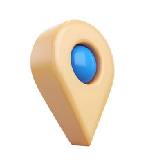 Fototapete - 3D rendering of a minimalist polished location pin icon in a soft curved shape for web and mobile applications