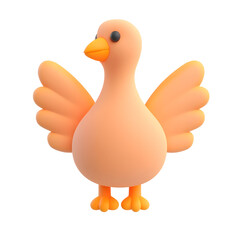 Aufkleber - A clean and professional 3D rendered icon of a minimalistic symmetrical and rounded turkey with detailed feather layers in warm orange and yellow tones