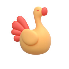 Aufkleber - A minimalist and symmetrical digital render of a simplified rounded turkey icon in warm colors ideal for website UI design