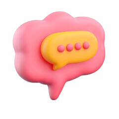 Leinwandbilder - A vibrant 3D rendered speech bubble icon with a minimalist information symbol showcasing a modern and polished digital design concept on a transparent background