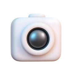 Aufkleber - A minimalist and refined 3D render of a compact contemporary device icon featuring a centered and a small flash sensor on a clean white background