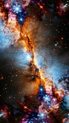 Wall Mural - a cosmic scene with vibrant nebulae and stars, captured from a top-down angle, resembling a video ga