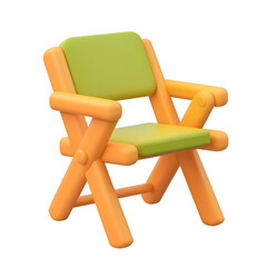 Poster - Compact lightweight and ergonomic folding camping chair with a minimalist contemporary design in vibrant green and yellow colors