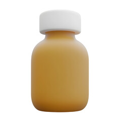 Leinwandbilder - A 3D rendering of a sleek minimalist bottle with a cylindrical body and rounded cap set against a clean transparent white background showcasing a simple and structured design aesthetic