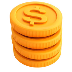 Aufkleber - A stack of shiny golden coins with a prominent dollar sign symbol representing financial wealth and value