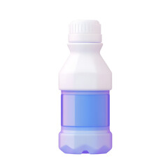 Poster - A 3D rendered image of a minimalist white water bottle with a blue liquid visible through the transparent container designed for use as a web UI icon  category Technology