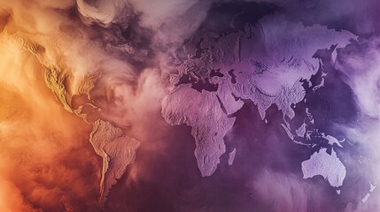 Global map visualization digital art abstract design colorful background modern concept