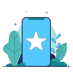 Wall Mural - a simple star shines bright on a smartphone screen, signifying top-notch app quality, nestled amidst