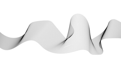 Sticker - thin wavy line abstract background. wavy line horizontal divider outline minimalist background. tech