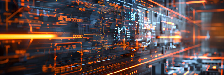 Innovation in Technology: Sleek Modern Software Interface and Data Processing
