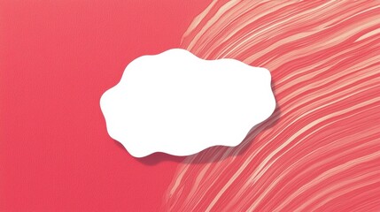 Canvas Print - abstract design with white cloud shape on vibrant pink background