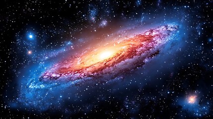 Wall Mural - vibrant spiral galaxy in deep space.
