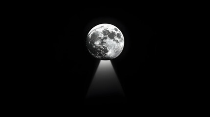 Wall Mural - Pixelated Moon With Light Beam Against Black Background