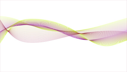 Canvas Print - smooth, curvy lines in yellow and pink create a wave-like design.