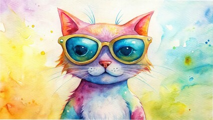  cat-with-sunglasses watercolor 