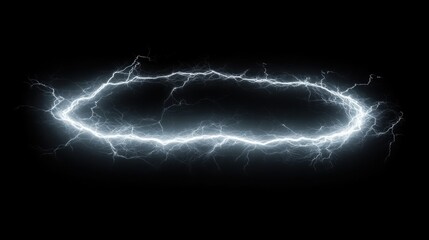 Oval Electric Discharge in Dark Background