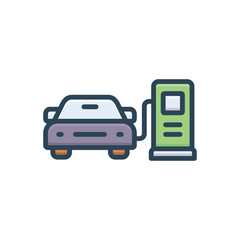 Wall Mural - color illustration icon for refuel car