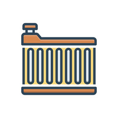 Wall Mural - color illustration icon for radiator