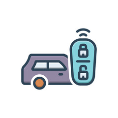 Wall Mural - color illustration icon for remote keyless system